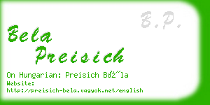 bela preisich business card